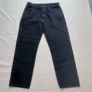 Rustler Black Denim Jeans Mens 36x30 Vintage Made in Nicaragua Straight Leg